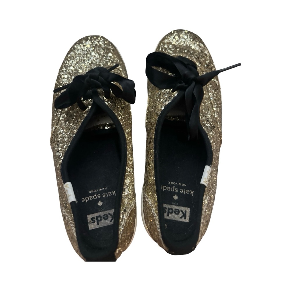 kate spade New York Gold Glitter Ribbon Sneaker - Women's - Picture 3 of 8